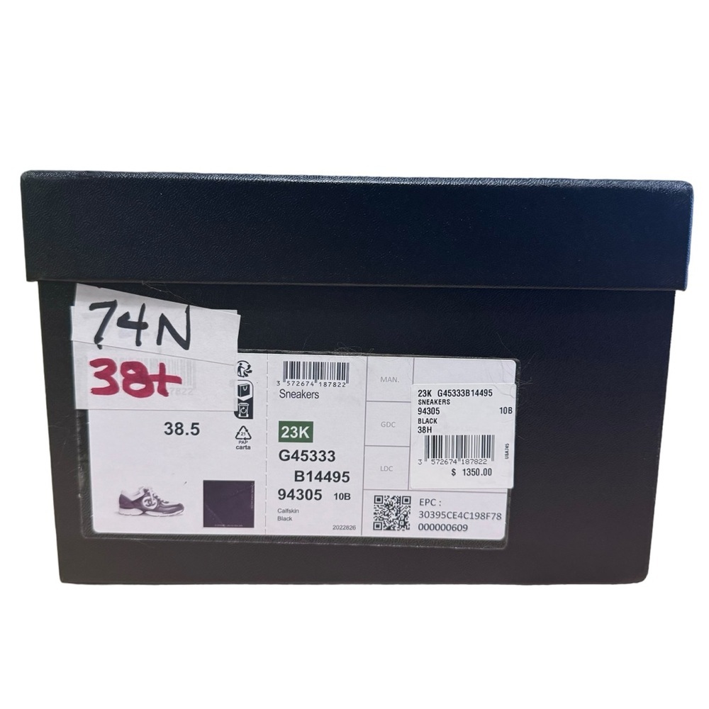 SOLD‼️Chanel Sneakers Black and White Leather 100% Authentic - Picture 14 of 16